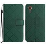 For Samsung Galaxy Xcover 7 5G Rhombic Grid Texture Leather Phone Case(Green)