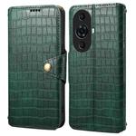 For Huawei nova 11 Pro Denior Crocodile Texture Oil Edge Leather Phone Case(Green)