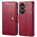 For Huawei nova 11 Denior Crocodile Texture Oil Edge Leather Phone Case(Rose Red)