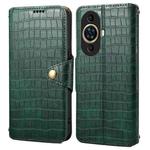 For Huawei nova 11 Denior Crocodile Texture Oil Edge Leather Phone Case(Green)