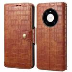 For Huawei Mate 40 Pro Denior Crocodile Texture Oil Edge Leather Phone Case(Brown)