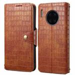 For Huawei Mate 30 Pro Denior Crocodile Texture Oil Edge Leather Phone Case(Brown)