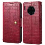 For Huawei Mate 30 Pro Denior Crocodile Texture Oil Edge Leather Phone Case(Rose Red)