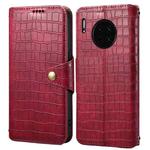 For Huawei Mate 30 Denior Crocodile Texture Oil Edge Leather Phone Case(Rose Red)