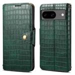 For Google Pixel 8 Denior Crocodile Texture Oil Edge Leather Phone Case(Green)