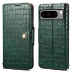 For Google Pixel 8 Pro Denior Crocodile Texture Oil Edge Leather Phone Case(Green)