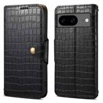 For Google Pixel 7 Denior Crocodile Texture Oil Edge Leather Phone Case(Black)