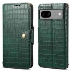 For Google Pixel 7a Denior Crocodile Texture Oil Edge Leather Phone Case(Green)