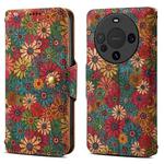 For Huawei Mate 60 Denior Flower Language Series Cork Fabric Oil Edge Leather Phone Case(Spring)
