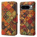 For Google Pixel 8 Pro Denior Flower Language Series Cork Fabric Oil Edge Leather Phone Case(Autumn)
