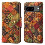 For Google Pixel 8 Denior Flower Language Series Cork Fabric Oil Edge Leather Phone Case(Autumn)