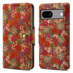 For Google Pixel 7a Denior Flower Language Series Cork Fabric Oil Edge Leather Phone Case(Summer)