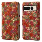 For Google Pixel 7 Pro Denior Flower Language Series Cork Fabric Oil Edge Leather Phone Case(Summer)