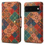 For Google Pixel 6 Denior Flower Language Series Cork Fabric Oil Edge Leather Phone Case(Winter)