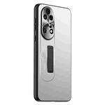 For Huawei P50 Pro Frosted Metal Hybrid TPU Holder Phone Case(Silver)