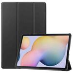 For Samsung Galaxy Tab S8+ / Tab S8 Plus /  Tab S7 FE / Tab S7+ Custer Texture Smart PU Leather Case with Sleep / Wake-up Function & 3-Fold Holder(Black)