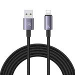 USAMS US-SJ669 USB To 8 Pin 2.4A Fast Charge Data Cable, Length: 2m(Black)