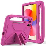 For Huawei MatePad SE 11 2024 Handle EVA Shockproof Tablet Case with Holder(Rose Red)