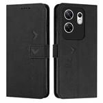 For Infinix Zero 30 4G Skin Feel Heart Embossed Leather Phone Case with Long Lanyard(Black)