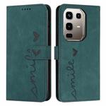 For Infinix Note 50 4G / 50 Pro 4G Skin Feel Heart Embossed Leather Phone Case with Long Lanyard(Green)