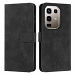 For Infinix Note 50 4G / 50 Pro 4G Skin Feel Heart Embossed Leather Phone Case with Long Lanyard(Black)