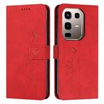 For Infinix Note 50 4G / 50 Pro 4G Skin Feel Heart Embossed Leather Phone Case with Long Lanyard(Red)