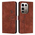For Infinix Note 50 4G / 50 Pro 4G Skin Feel Heart Embossed Leather Phone Case with Long Lanyard(Brown)