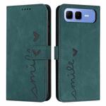 For Infinix Smart 10 Plus 4G Skin Feel Heart Embossed Leather Phone Case with Long Lanyard(Green)