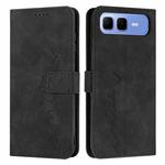 For Infinix Smart 10 Plus 4G Skin Feel Heart Embossed Leather Phone Case with Long Lanyard(Black)