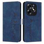 For itel S23+ Skin Feel Heart Embossed Leather Phone Case with Long Lanyard(Blue)