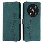 For itel RS4 Skin Feel Heart Embossed Leather Phone Case with Long Lanyard(Green)