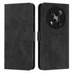 For itel RS4 Skin Feel Heart Embossed Leather Phone Case with Long Lanyard(Black)