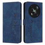 For itel RS4 Skin Feel Heart Embossed Leather Phone Case with Long Lanyard(Blue)