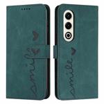 For itel S25 Skin Feel Heart Embossed Leather Phone Case with Long Lanyard(Green)