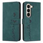 For itel A95 5G Skin Feel Heart Embossed Leather Phone Case with Long Lanyard(Green)