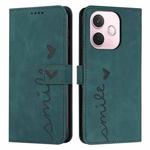 For OPPO A5 Pro 5G Global Skin Feel Heart Embossed Leather Phone Case with Long Lanyard(Green)