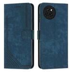 For itel S23 Skin Feel Stripe Pattern Leather Phone Case with Lanyard(Blue)