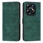For itel S23+ Skin Feel Stripe Pattern Leather Phone Case with Lanyard(Green)
