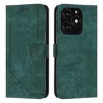 For itel A70 Skin Feel Stripe Pattern Leather Phone Case with Lanyard(Green)