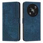 For itel RS4 Skin Feel Stripe Pattern Leather Phone Case with Lanyard(Blue)