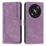 For itel RS4 Skin Feel Stripe Pattern Leather Phone Case with Lanyard(Purple)