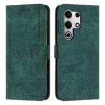 For itel S25 Ultra Skin Feel Stripe Pattern Leather Phone Case with Lanyard(Green)