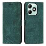 For itel A90 4G Skin Feel Stripe Pattern Leather Phone Case with Lanyard(Green)
