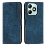 For itel A90 4G Skin Feel Stripe Pattern Leather Phone Case with Lanyard(Blue)