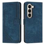 For itel A95 5G Skin Feel Stripe Pattern Leather Phone Case with Lanyard(Blue)
