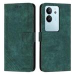 For vivo S17 / vivo S17 Pro Skin Feel Stripe Pattern Leather Phone Case with Lanyard(Green)