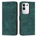 For vivo Y29 4G Skin Feel Stripe Pattern Leather Phone Case with Lanyard(Green)