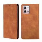 For Motorola Moto G Stylus 2023 4G Skin Feel Magnetic Leather Phone Case(Light Brown)