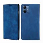 For Motorola Moto G14 4G Skin Feel Magnetic Leather Phone Case(Blue)