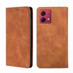 For Motorola Moto G84 5G Skin Feel Magnetic Leather Phone Case(Light Brown)